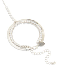 Silver Cubic Zirconia Snake Chain Hand Chain - link has visual effect only