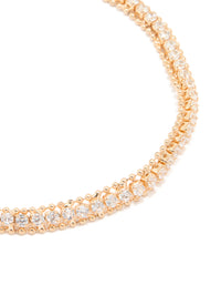 Gold Cubic Zirconia Mini Marquise Toggle Bracelet - link has visual effect only