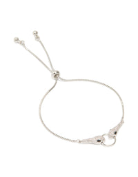 Silver Cubic Zirconia Double Snake Toggle Bracelet - link has visual effect only