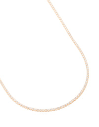 Gold Cubic Zirconia Tennis Waist Chain - link has visual effect only