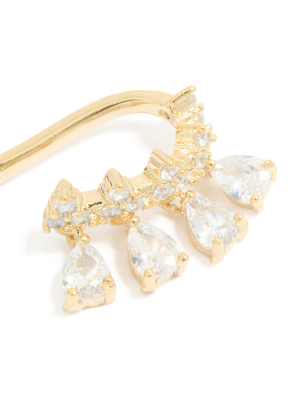 Gold Plated Cubic Zirconia Detailed Single Ear Cuff