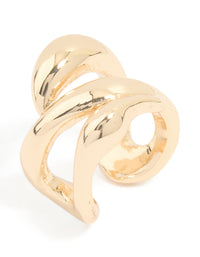 Gold Plated Multi-Row Ear Cuff - link has visual effect only