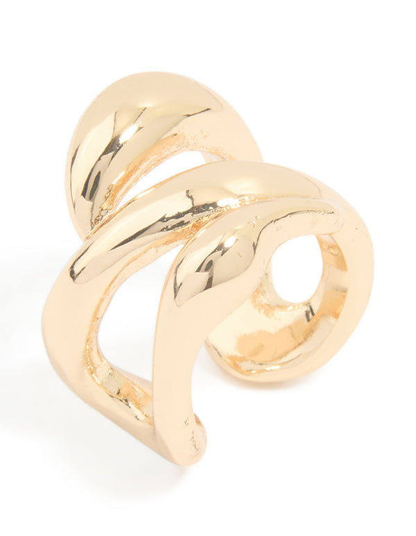 Gold Plated Multi-Row Ear Cuff