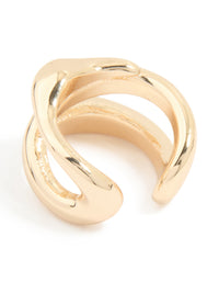Gold Plated Multi-Row Ear Cuff - link has visual effect only