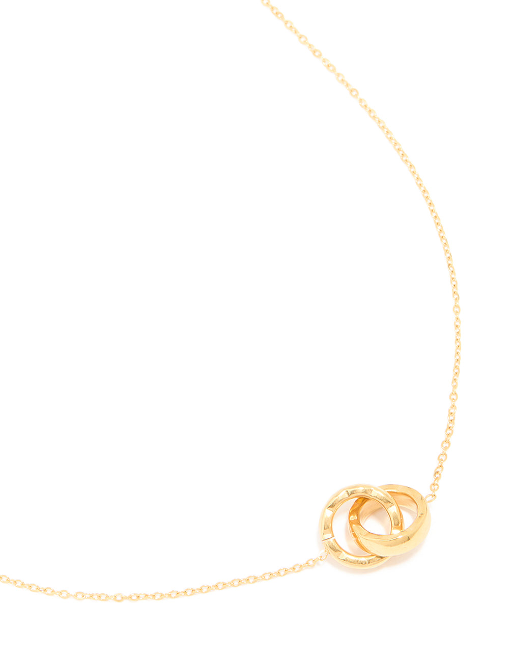 Waterproof Gold Plated Stainless Steel Dainty Circle Link Necklace