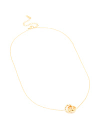 Waterproof Gold Plated Stainless Steel Dainty Circle Link Necklace - link has visual effect only