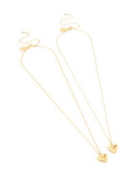 Waterproof Gold Plated Stainless Steel Heart Locket Necklaces 2-Pack - link has visual effect only