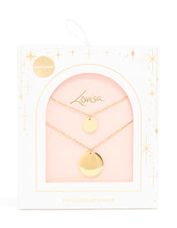 Waterproof Gold Plated Stainless Steel Disc Pendant Layered Necklace - link has visual effect only