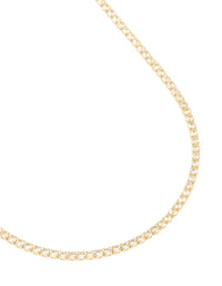 Waterproof Gold Plated Stainless Steel Cubic Zirconia Tennis Necklace - link has visual effect only