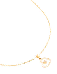 Waterproof Gold Plated Stainless Steel Cubic Zirconia Heart Necklace - link has visual effect only