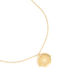 Waterproof Gold Plated Stainless Steel Celestial Spinner Pendant Necklace - link has visual effect only