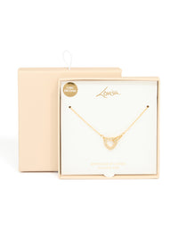 Waterproof Gold Plated Stainless Steel Cubic Zirconia Hollow Heart Necklace - link has visual effect only