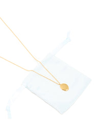 Waterproof Gold Plated Stainless Steel Pebble Engravable Pendant Necklace - link has visual effect only