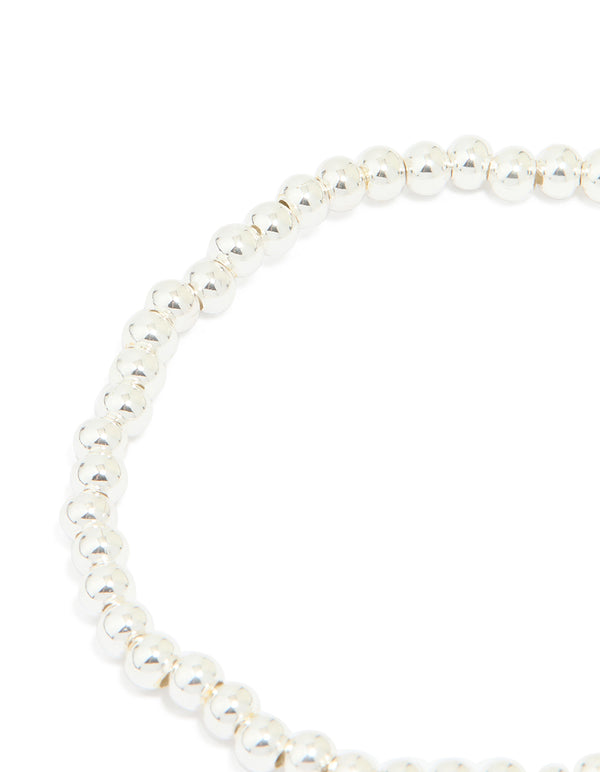 Waterproof Stainless Steel Heart Pendant Stretch Bracelet