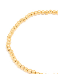 Waterproof Gold Plated Stainless Steel Cubic Zirconia Ball Stretch Bracelet - link has visual effect only