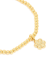 Waterproof Gold Plated Stainless Steel Flower Stretch Bracelet - link has visual effect only