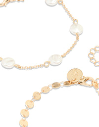 Gold Celestial Pearl Bracelets 4-Pack - link has visual effect only