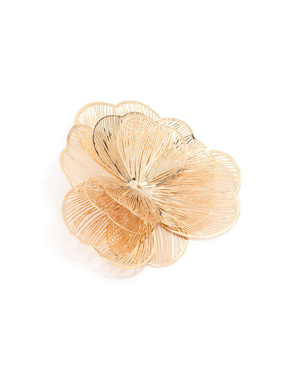 Gold Laser Cut Flower Brooch