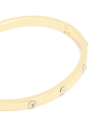 Gold Plated Diamante Hinge Bangle - link has visual effect only