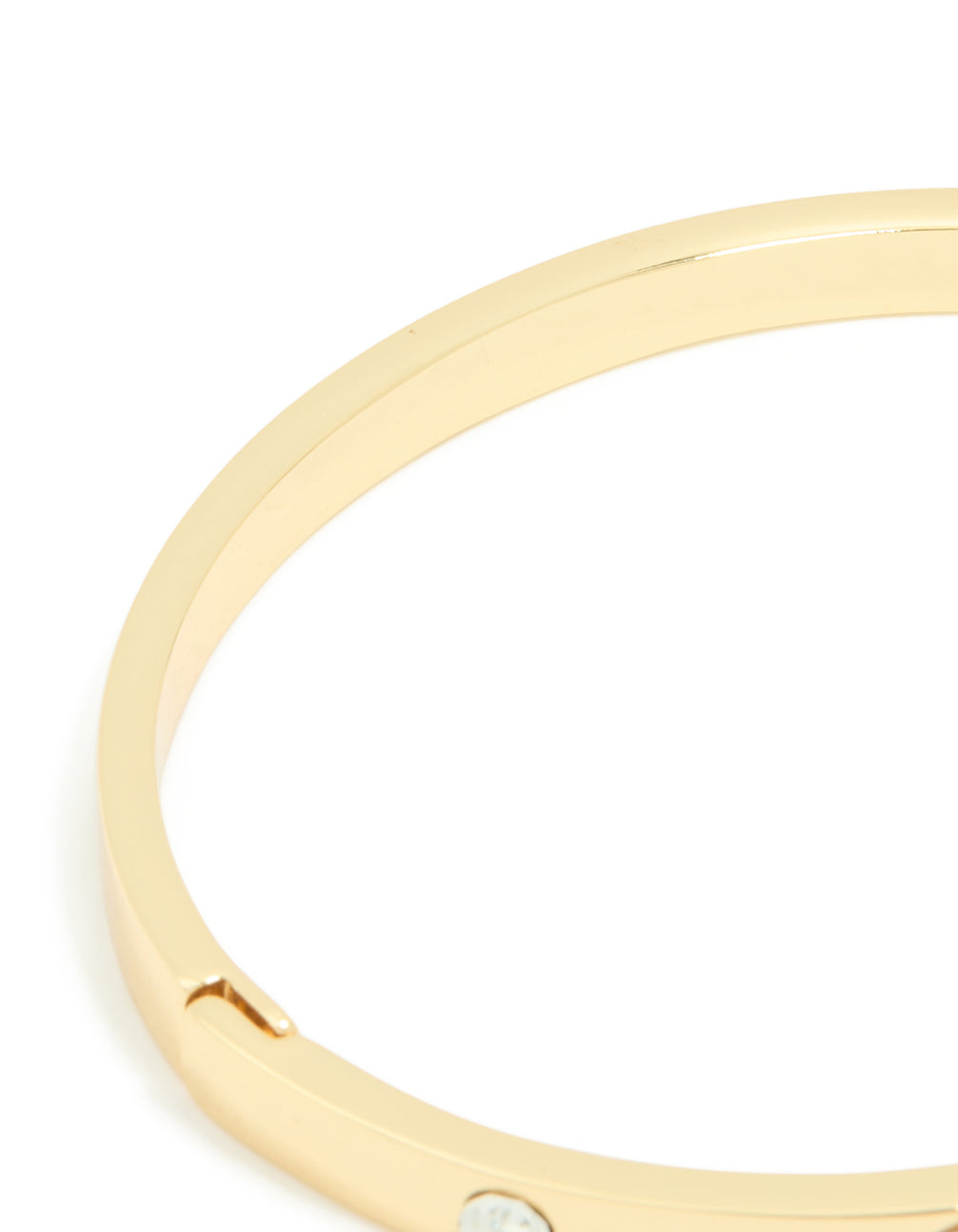 Gold Plated Diamante Hinge Bangle