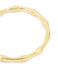 Gold Plated Bamboo Textured Wrist Cuff - link has visual effect only