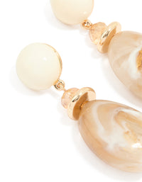 Acrylic Marble Oval Stone Drop Earrings - link has visual effect only