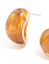 Smoky Acrylic Oval Stud Earrings - link has visual effect only