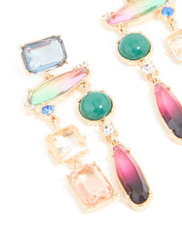 Gold Multicoloured Genuine Shell Drop Earrings - link has visual effect only