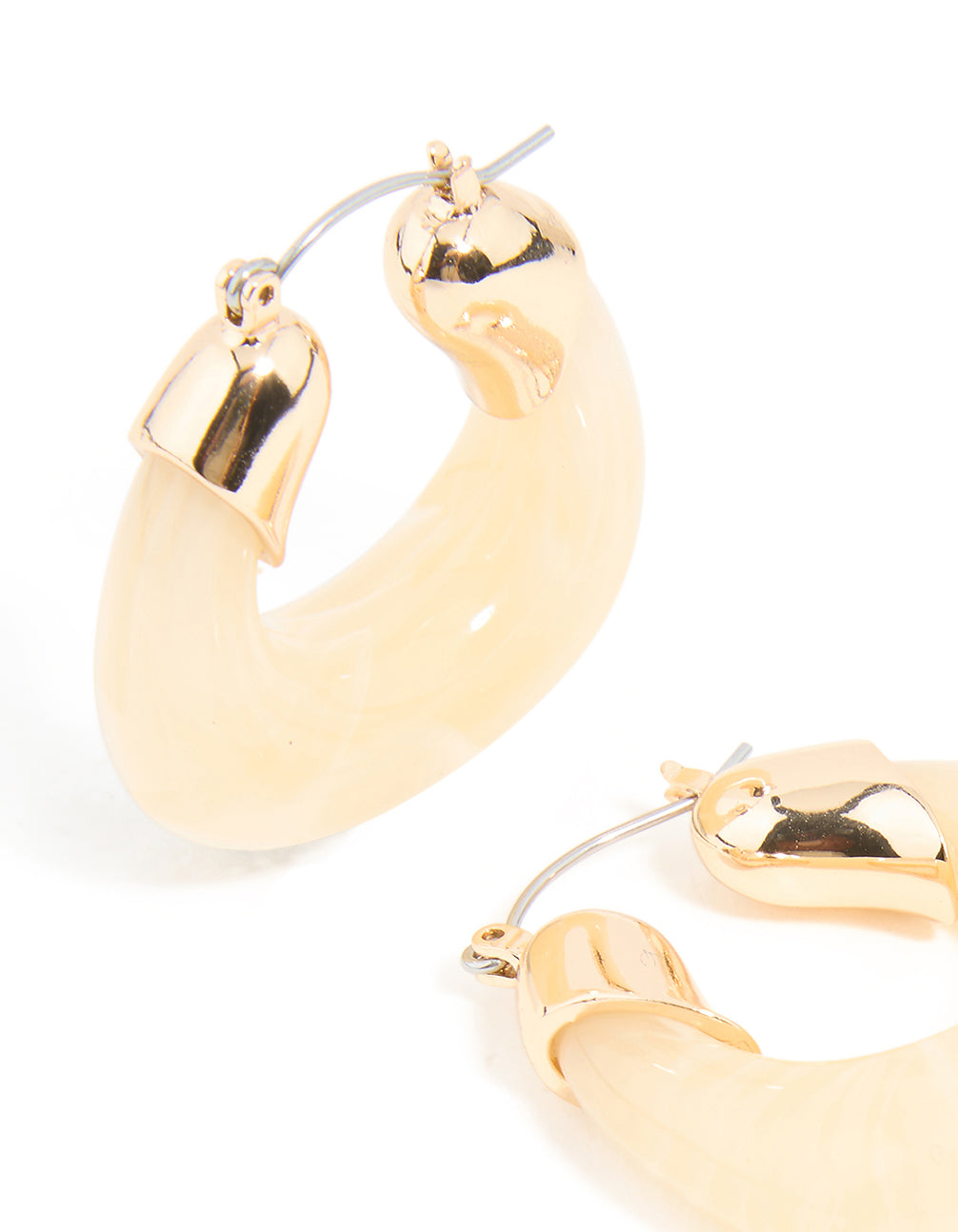 Gold Marble Hoop Earrings