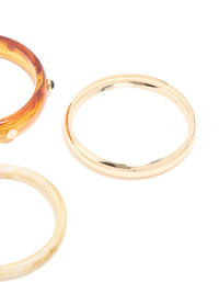 Gold & Brown Acrylic Bangles 3-Pack - link has visual effect only