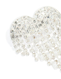 Silver Diamante Fringe Heart Brooch - link has visual effect only