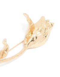 Gold Molten Large Floral Brooch - link has visual effect only
