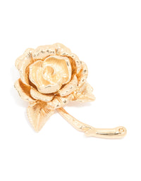 Gold Blooming Rose Brooch - link has visual effect only
