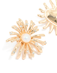 Gold Heart & Flower Brooches 2-Pack - link has visual effect only