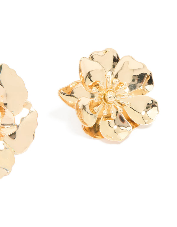 Gold Floral Brooches 3-Pack
