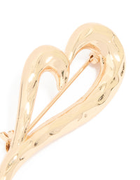 Gold Molten Mini Heart Brooch - link has visual effect only