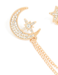 Gold Moon & Star Chain Brooches 2-Pack - link has visual effect only