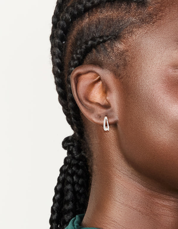 Sterling Silver Cubic Zirconia Double Hoop Earrings