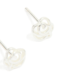 Sterling Silver Cubic Zirconia Rose Stud Earrings - link has visual effect only