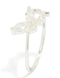 Sterling Silver Cubic Zirconia Adjustable Butterfly Ring - link has visual effect only