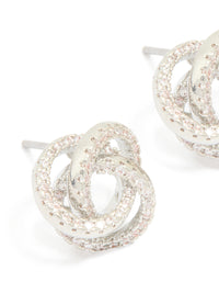 Silver Diamante Knot Stud Earrings - link has visual effect only