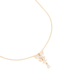 Gold Diamante Butterfly Drop Necklace - link has visual effect only