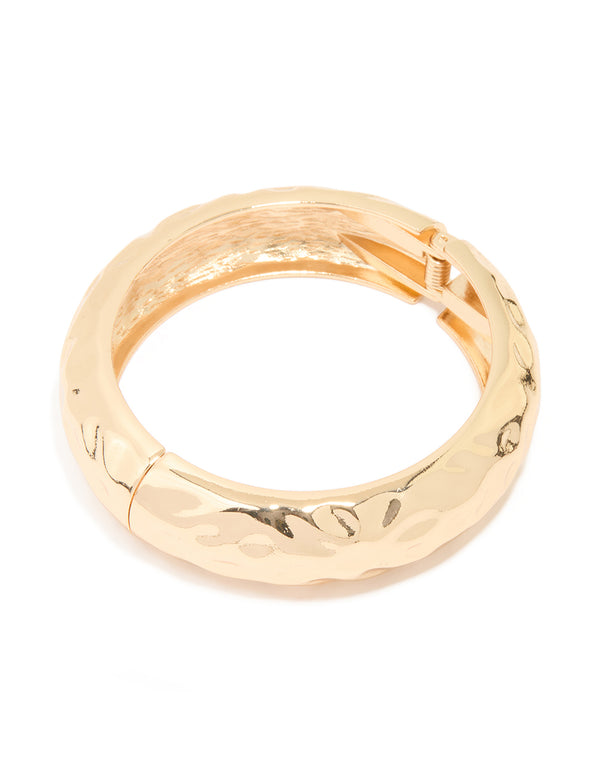 Gold Hammered Classic Bangle