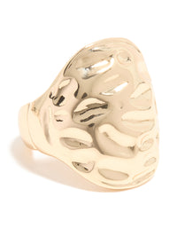 Gold Textured Oval Ring - link has visual effect only