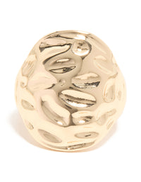 Gold Textured Oval Ring - link has visual effect only