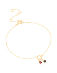 Gold Plated Sterling Silver Cubic Zirconia Double Stone Bracelet - link has visual effect only