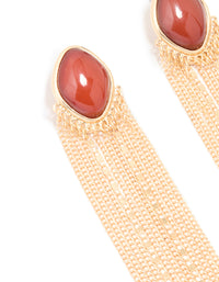 Gold Red Stone Waterfall Drop Earrings - link has visual effect only