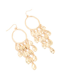 Gold Disc Fountain Drop Earrings - link has visual effect only
