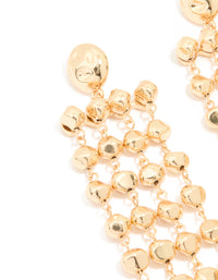 Gold Long Layered Rounded Drop Earrings - link has visual effect only