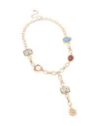 Antique Gold Marble Beaded & Pearl Y-Necklace - link has visual effect only